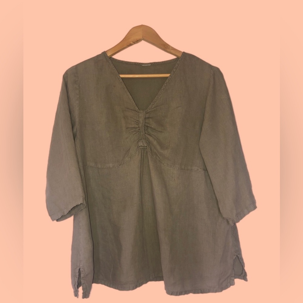 Quality Cotton Gathered Bust Blouse